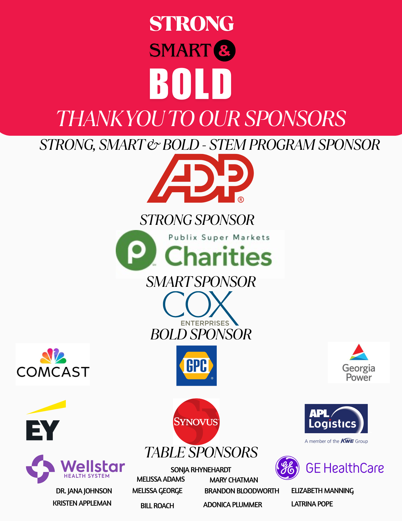 Thank you to our sponsors